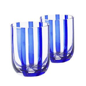 Mykonos Stripe Tumbler Glass - 2 Pack