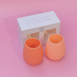 Peach Silicone Cocktail Tumbler Pack - Unbreakable!