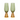 70s Mod Style Pyramid Cocktail Glasses - 2 Pack