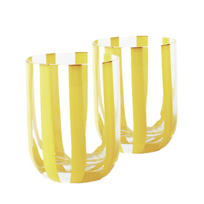 Golden Stripe Tumbler Glass - 2 Pack