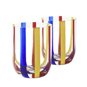 Island Stripe Tumbler Glass - 2 Pack