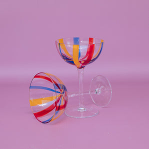 Island Stripe Coupe Glass - 2 Pack