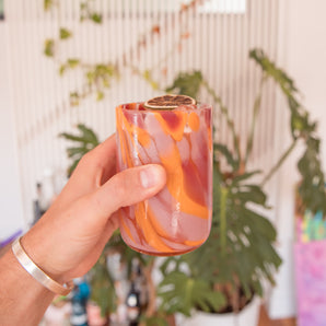 Desert Flower Swirl Large Tumbler Glass - 2 Pack