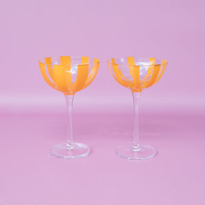 Golden Stripe Coupe Glass - 2 Pack