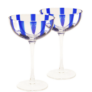 Mykonos Stripe Coupe Glass - 2 Pack