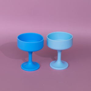 Blue Silicone Cocktail Coupe Pack - Unbreakable!