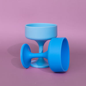 Blue Silicone Cocktail Coupe Pack - Unbreakable!
