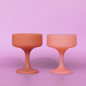 Peach Silicone Cocktail Coupe Pack - Unbreakable!