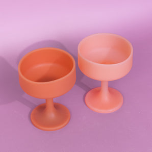 Peach Silicone Cocktail Coupe Pack - Unbreakable!