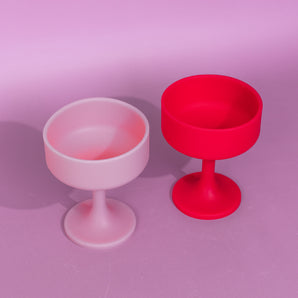 Pink Silicone Cocktail Coupe Pack - Unbreakable!