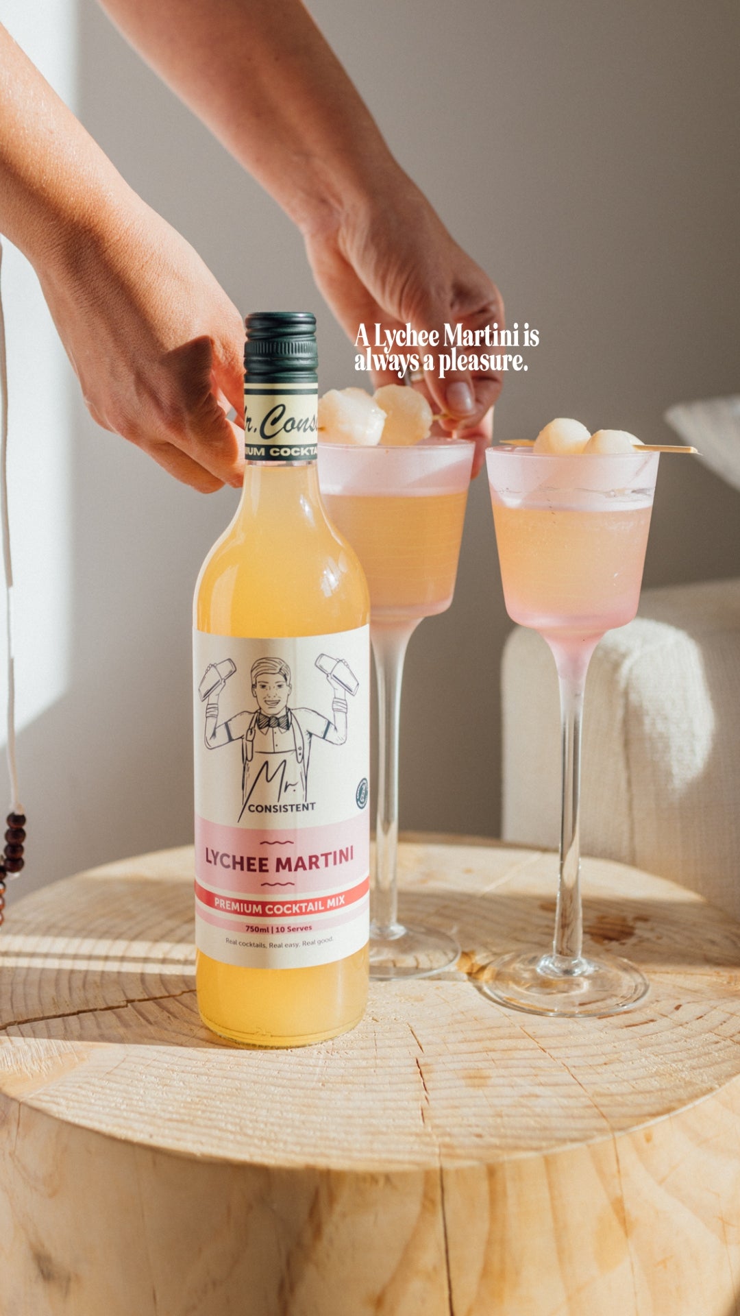 LYCHEE MARTINI Mr. Consistent Cocktail Mixers